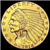 Image 1 : 1914 $2.50 Gold Quarter Eagle UNCIRCULATED