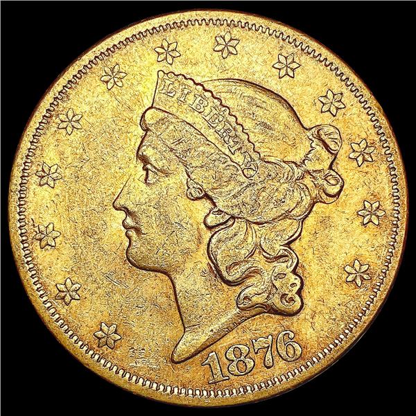 1876-S $20 Gold Double Eagle CLOSELY UNCIRCULATED