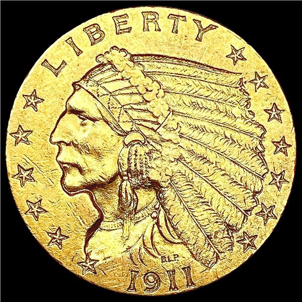 1911 $2.50 Gold Quarter Eagle CLOSELY UNCIRCULATED