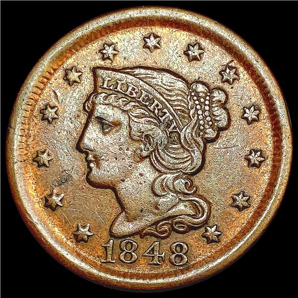 1848 Braided Hair Large Cent CLOSELY UNCIRCULATED