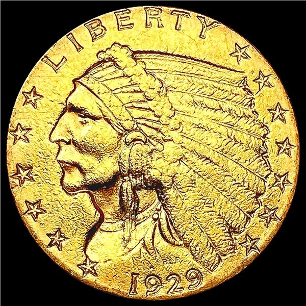 1929 $2.50 Gold Quarter Eagle CLOSELY UNCIRCULATED