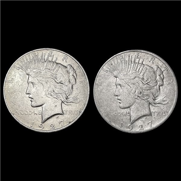 [2] Peace Silver Dollars [1927, 1927-D] CLOSELY UN