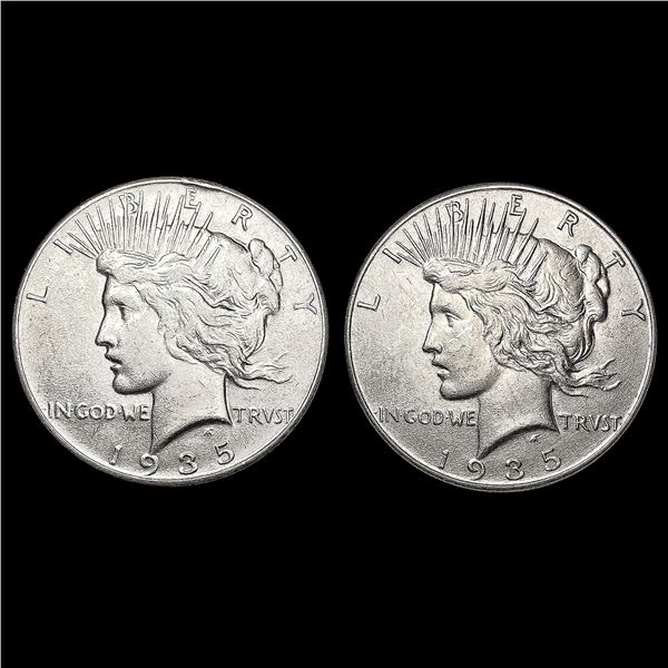 [2] 1935 Peace Silver Dollars CLOSELY UNCIRCULATED