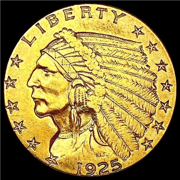 1925-D $2.50 Gold Quarter Eagle CLOSELY UNCIRCULAT