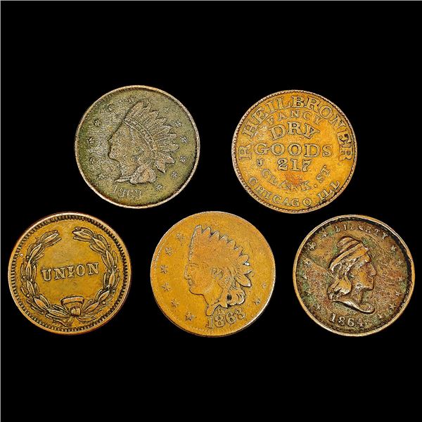[5] 1863-64 Civil War Tokens HIGH GRADE