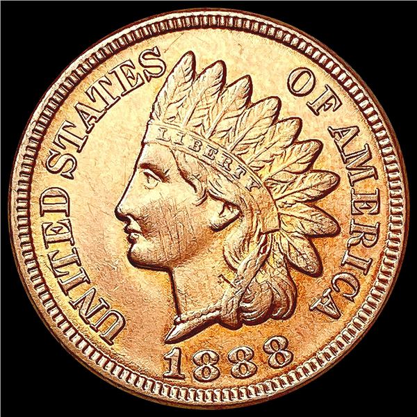 1888 RED Indian Head Cent CHOICE AU