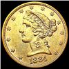 Image 1 : 1884 $5 Gold Half Eagle UNCIRCULATED