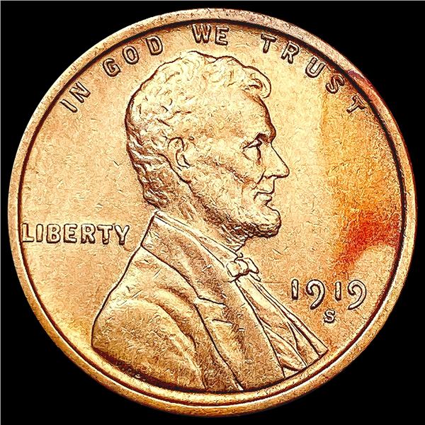 1919-S RED Wheat Cent CHOICE BU