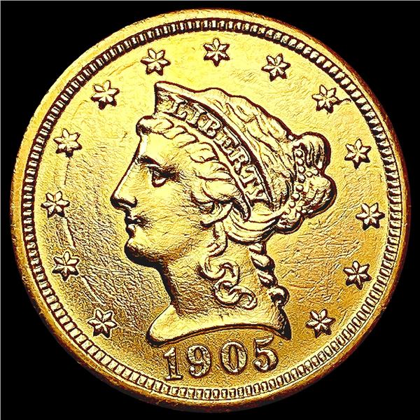 1905 $2.50 Gold Quarter Eagle CLOSELY UNCIRCULATED