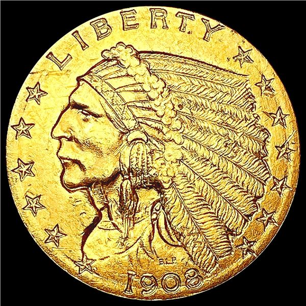 1908 $2.50 Gold Quarter Eagle CLOSELY UNCIRCULATED