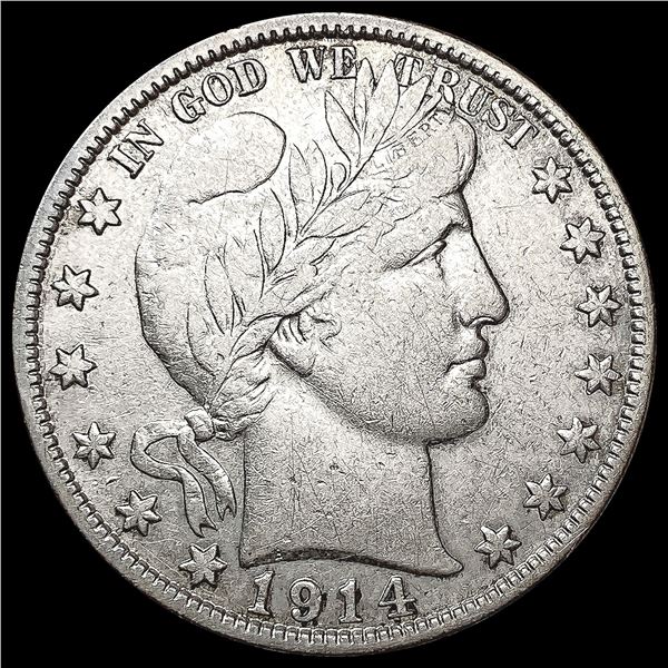 1914-S Barber Half Dollar LIGHTLY CIRCULATED