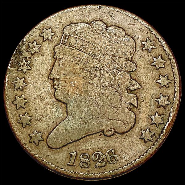 1826 Classic Head Half Cent NICELY CIRCULATED