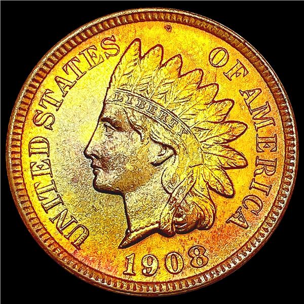 1908-S RB Indian Head Cent GEM BU