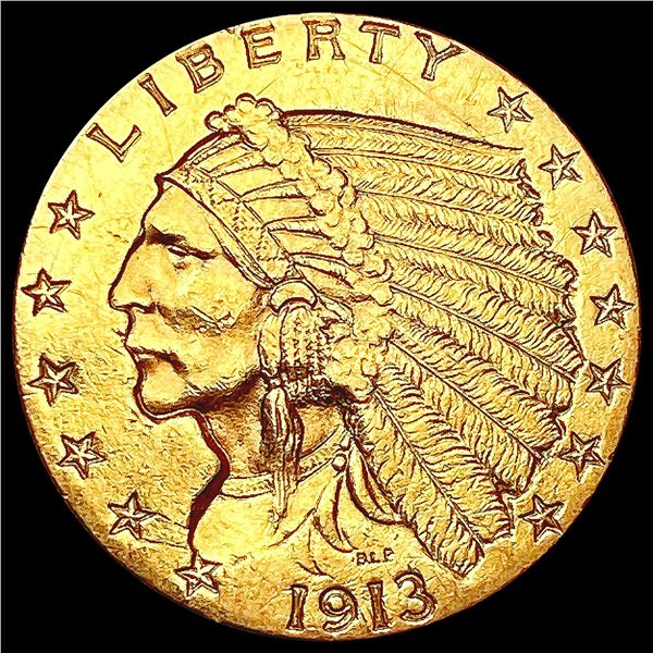 1913 $2.50 Gold Quarter Eagle CLOSELY UNCIRCULATED