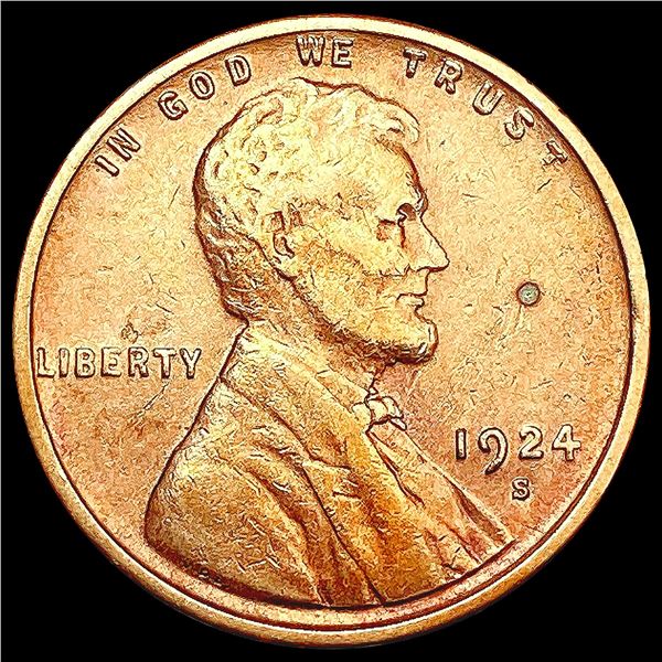1924-S RED Wheat Cent CHOICE AU