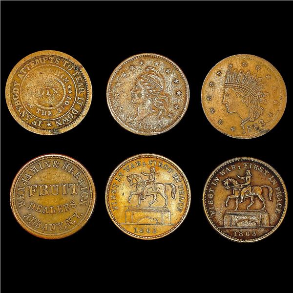 [6] 1863 Civil War Tokens HIGH GRADE