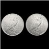 Image 2 : [2] Peace Silver Dollars [1927, 1935] CLOSELY UNCI