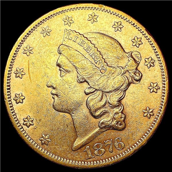1876-S $20 Gold Double Eagle NEARLY UNCIRCULATED