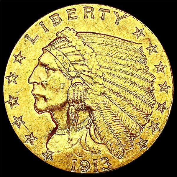 1913 $2.50 Gold Quarter Eagle CLOSELY UNCIRCULATED