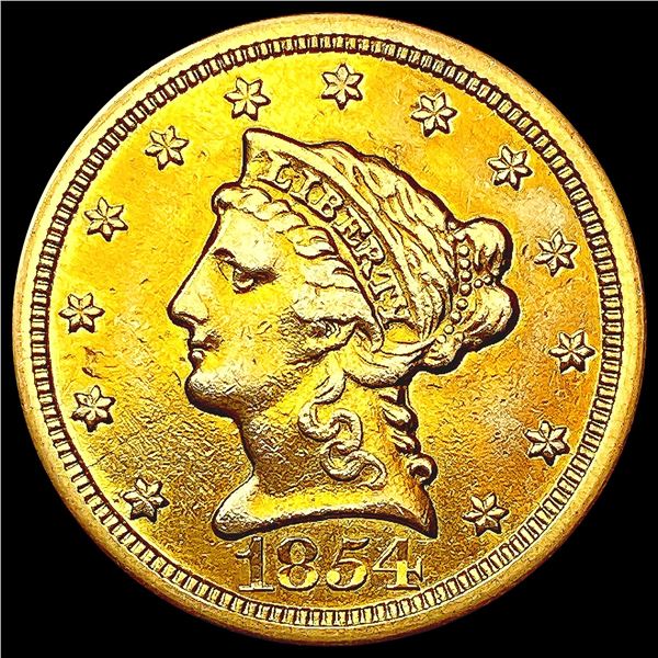 1854-O $2.50 Gold Quarter Eagle NEARLY UNCIRCULATE