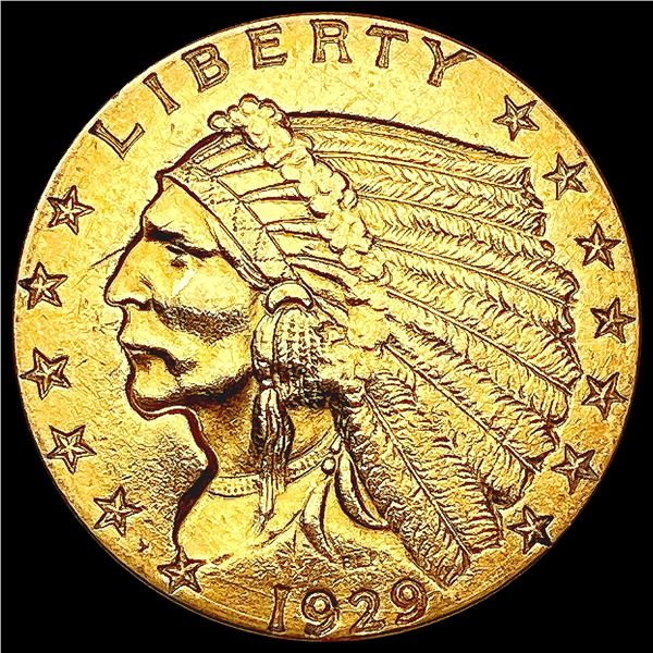 1929 $2.50 Gold Quarter Eagle CLOSELY UNCIRCULATED