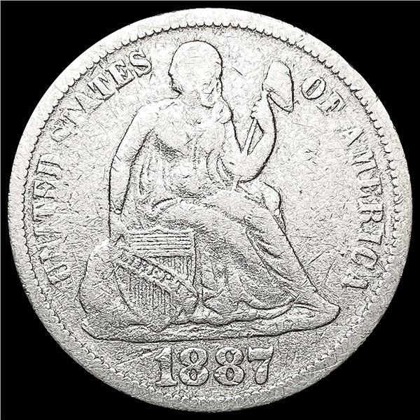 1887 Seated Liberty Dime LIGHTLY CIRCULATED