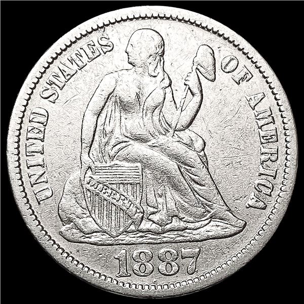 1887 Seated Liberty Dime NEARLY UNCIRCULATED