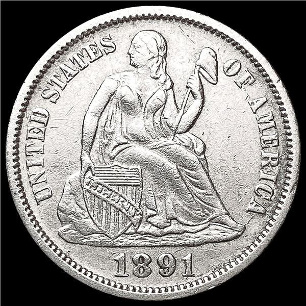 1891 Seated Liberty Dime CLOSELY UNCIRCULATED