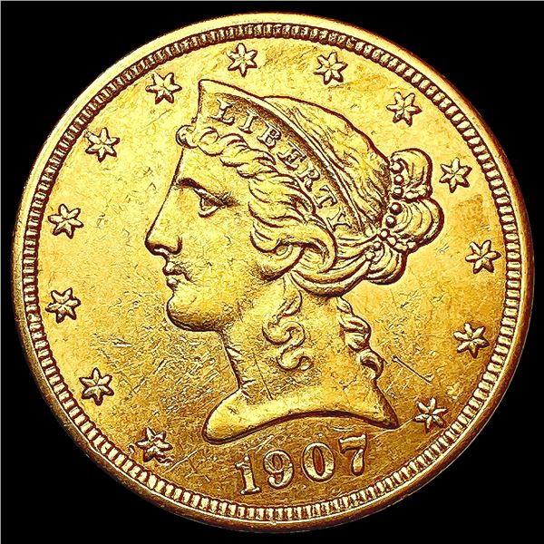 1907-D $5 Gold Half Eagle UNCIRCULATED