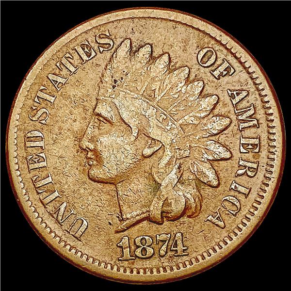 1874 Indian Head Cent LIGHTLY CIRCULATED