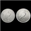 Image 2 : [2] Peace Silver Dollars [1927-D, 1934] CLOSELY UN