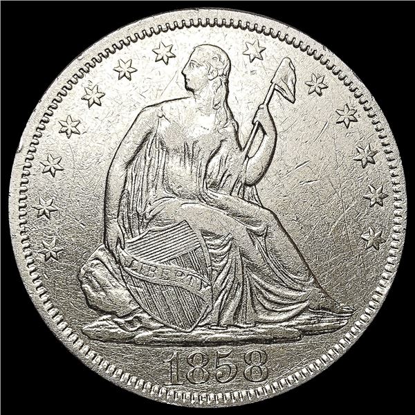 1858 Seated Liberty Half Dollar NEARLY UNCIRCULATE