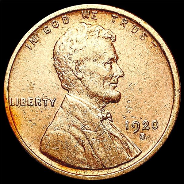 1920-S RD Wheat Cent CHOICE AU