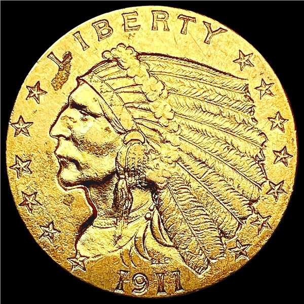 1911 $2.50 Gold Quarter Eagle CLOSELY UNCIRCULATED