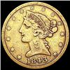 Image 1 : 1843 $5 Gold Half Eagle NICELY CIRCULATED