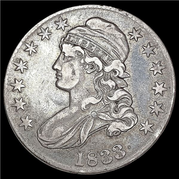 1833 Capped Bust Half Dollar LIGHTLY CIRCULATED