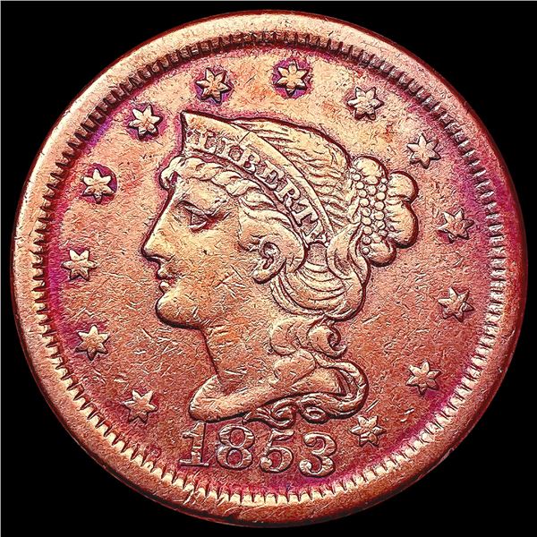 1853 Braided Hair Large Cent NEARLY UNCIRCULATED