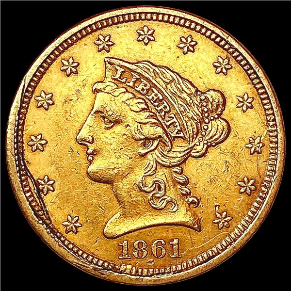1861 $2.50 Gold Quarter Eagle UNCIRCULATED