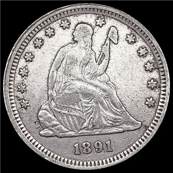 1891 Seated Liberty Quarter NEARLY UNCIRCULATED