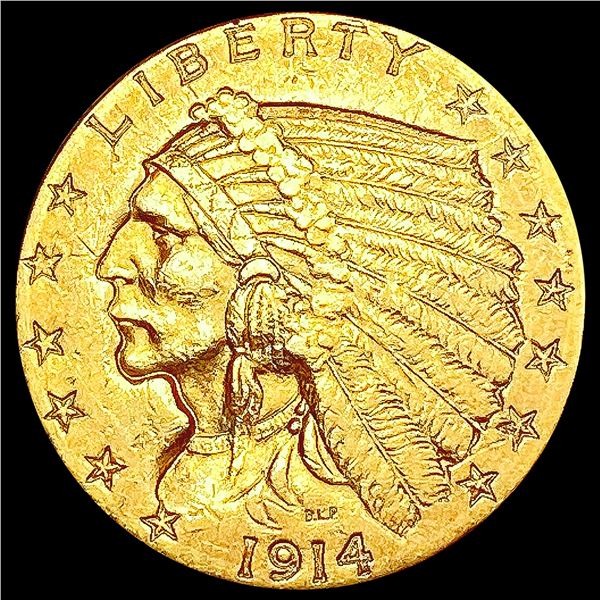 1914 $2.50 Gold Quarter Eagle CLOSELY UNCIRCULATED