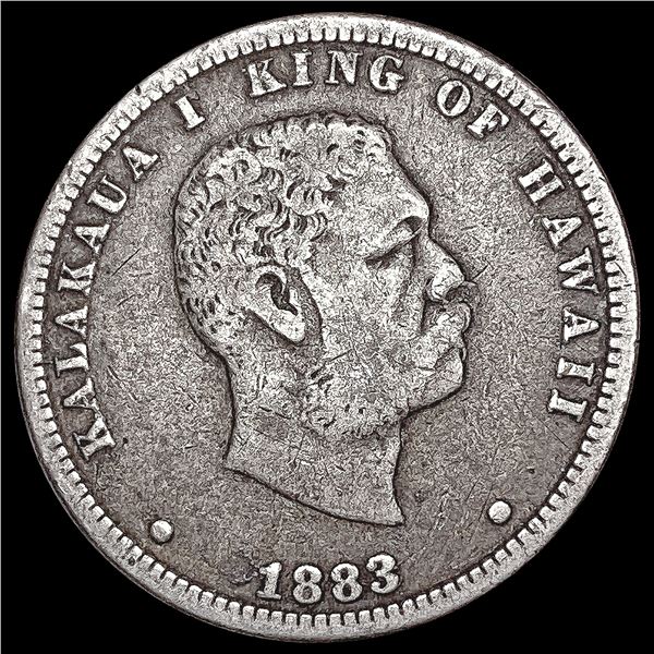 1883 Kingdom of Hawaii Quarter LIGHTLY CIRCULATED