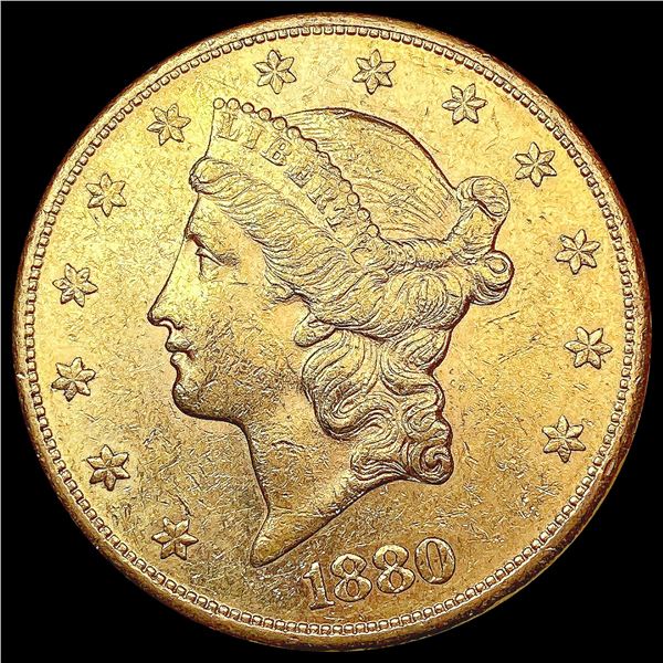 1880-S $20 Gold Double Eagle CLOSELY UNCIRCULATED
