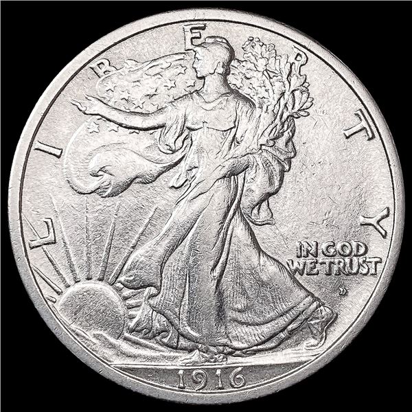 1916-D Walking Liberty Half Dollar CLOSELY UNCIRCU