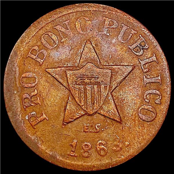 1863 Civil War Token LIGHTLY CIRCULATED