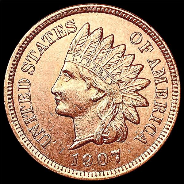 1907 RED Indian Head Cent GEM BU