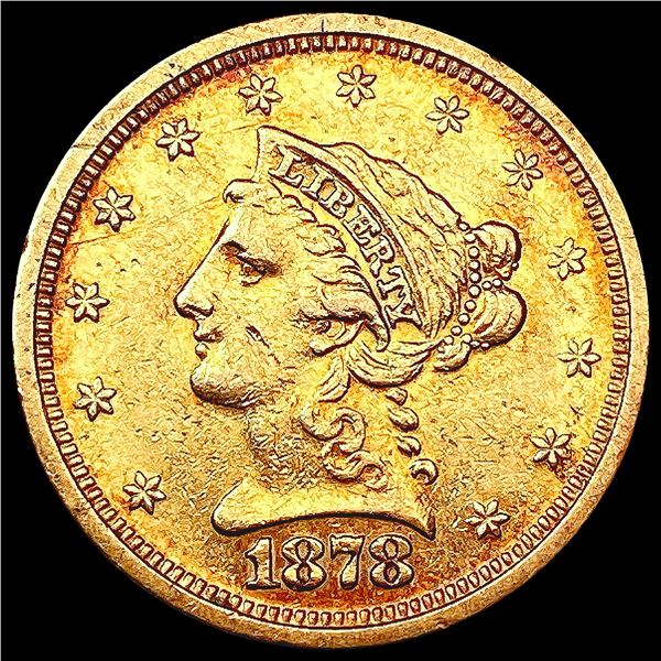 1878-S $2.50 Gold Quarter Eagle CLOSELY UNCIRCULAT