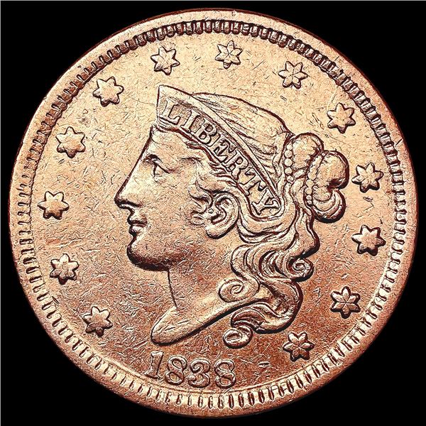 1838 Coronet Head Large Cent NEARLY UNCIRCULATED