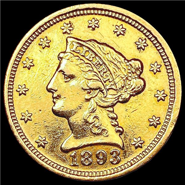 1893 $2.50 Gold Quarter Eagle CLOSELY UNCIRCULATED