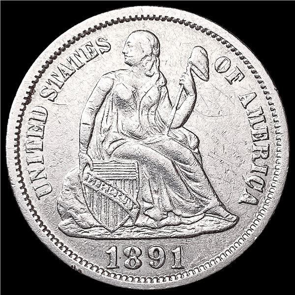1891 Seated Liberty Dime CLOSELY UNCIRCULATED