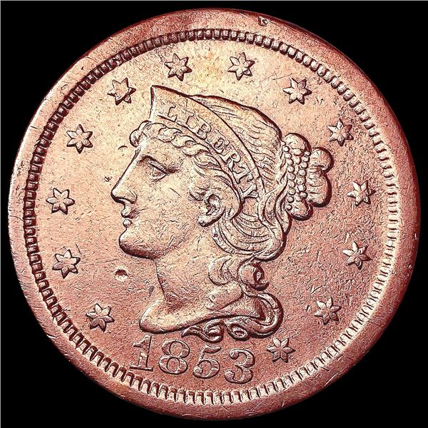 1853 Braided Hair Large Cent CLOSELY UNCIRCULATED